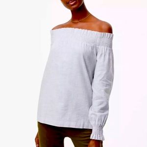 LOFT Smocked Off The Shoulder Top